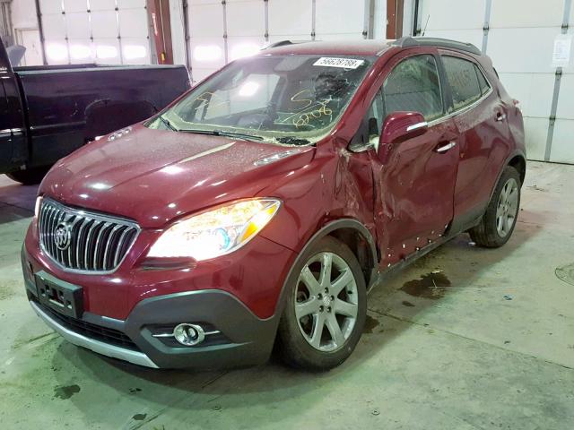 KL4CJCSB5EB696208 - 2014 BUICK ENCORE RED photo 2