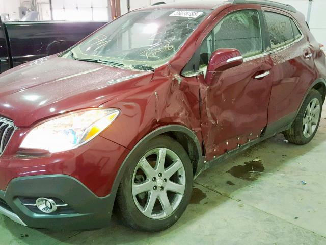 KL4CJCSB5EB696208 - 2014 BUICK ENCORE RED photo 9
