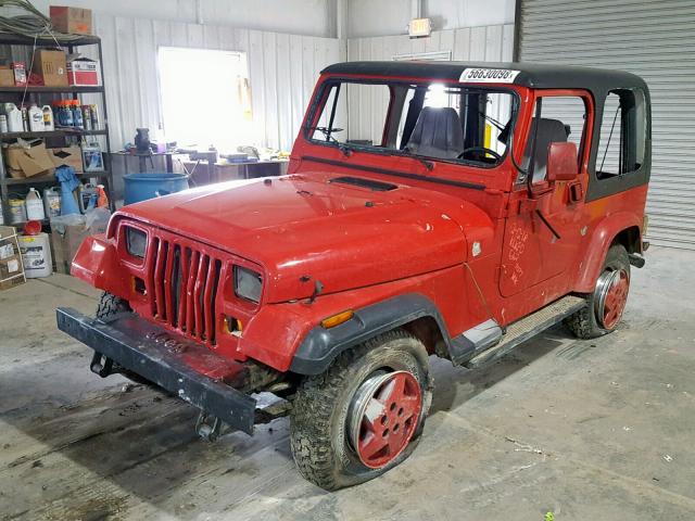 1J4FY29S9SP267077 - 1995 JEEP WRANGLER / RED photo 2