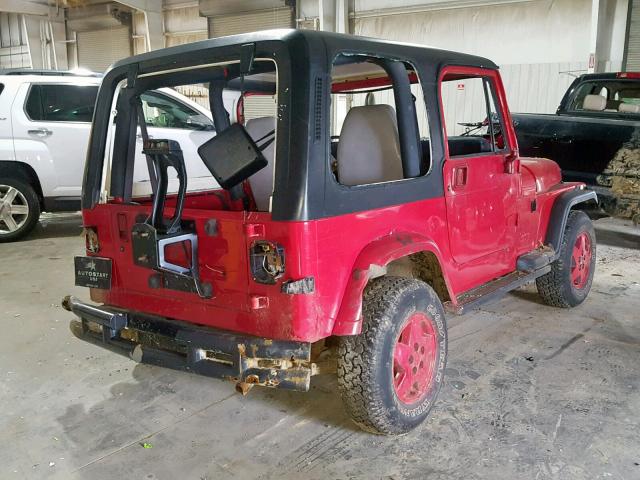 1J4FY29S9SP267077 - 1995 JEEP WRANGLER / RED photo 4