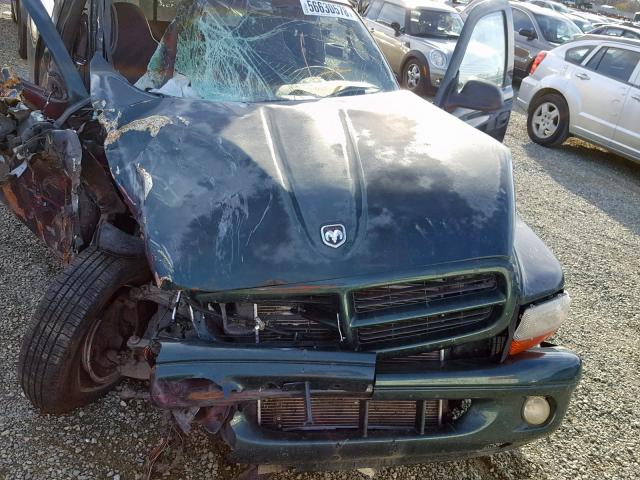 1B7GL22X0YS621413 - 2000 DODGE DAKOTA GREEN photo 7