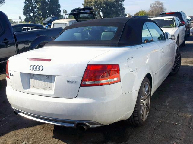 WAUAF48H99K009038 - 2009 AUDI A4 2.0T CA WHITE photo 4