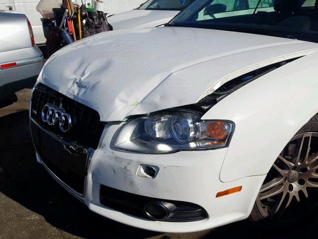 WAUAF48H99K009038 - 2009 AUDI A4 2.0T CA WHITE photo 9