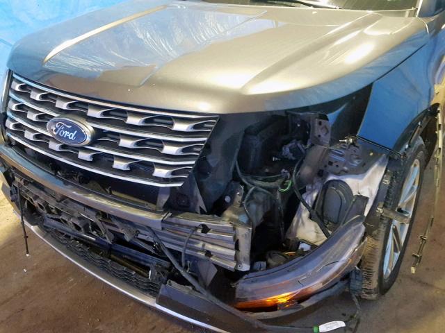 1FM5K8F86HGC37442 - 2017 FORD EXPLORER L GRAY photo 9