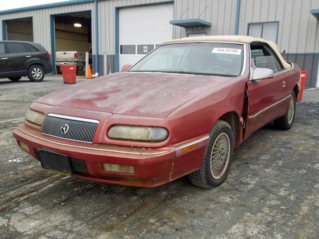 1C3EU4536SF672993 - 1995 CHRYSLER LEBARON GT RED photo 2