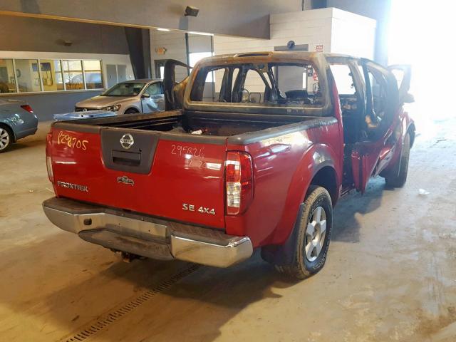 1N6AD07WX6C409923 - 2006 NISSAN FRONTIER C RED photo 4