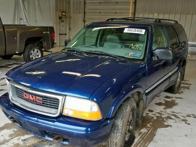 1GKDT13W112212298 - 2001 GMC JIMMY BLUE photo 2