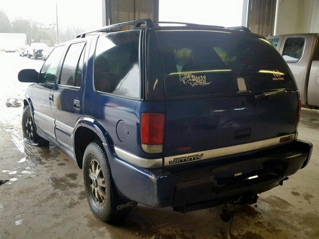 1GKDT13W112212298 - 2001 GMC JIMMY BLUE photo 3