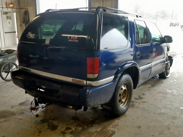 1GKDT13W112212298 - 2001 GMC JIMMY BLUE photo 4