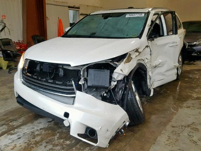 5TDDKRFH6ES009108 - 2014 TOYOTA HIGHLANDER WHITE photo 2