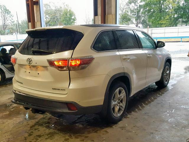 5TDDKRFH6ES009108 - 2014 TOYOTA HIGHLANDER WHITE photo 4