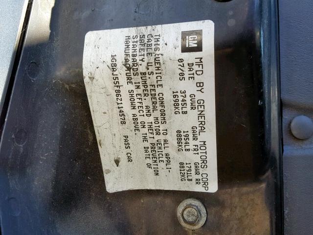 1G8AJ55F86Z114578 - 2006 SATURN ION LEVEL GRAY photo 10