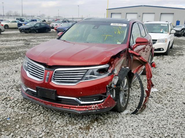 2LMTJ8LP7GBL38201 - 2016 LINCOLN MKX RESERV RED photo 2