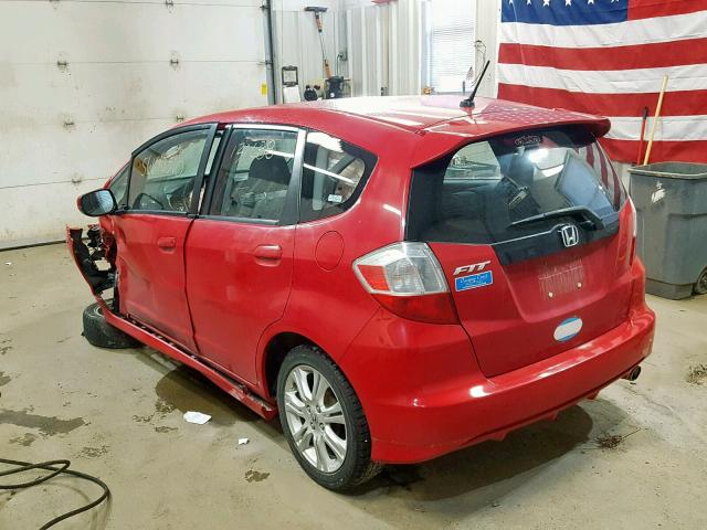 JHMGE88419S065963 - 2009 HONDA FIT SPORT RED photo 3