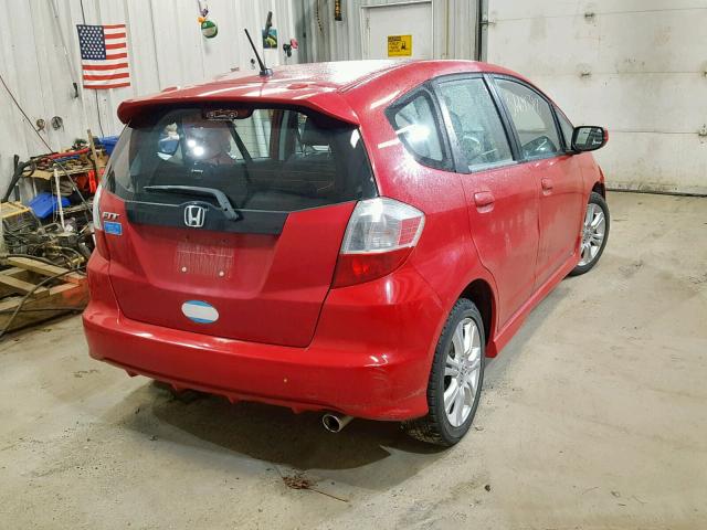 JHMGE88419S065963 - 2009 HONDA FIT SPORT RED photo 4