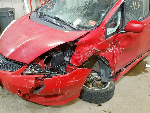 JHMGE88419S065963 - 2009 HONDA FIT SPORT RED photo 9