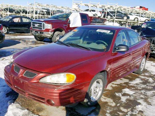 1G2NE52T01M675731 - 2001 PONTIAC GRAND AM S RED photo 2