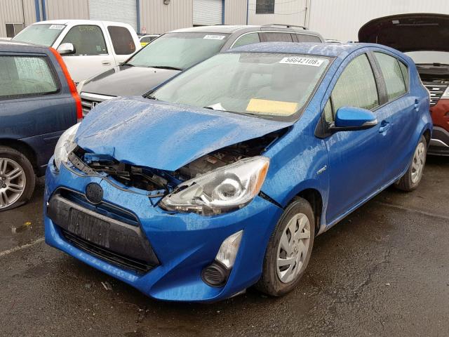 JTDKDTB3XF1092887 - 2015 TOYOTA PRIUS C BLUE photo 2