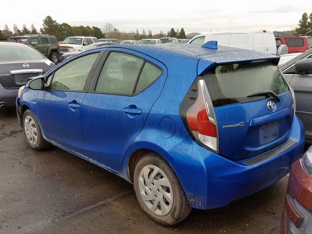 JTDKDTB3XF1092887 - 2015 TOYOTA PRIUS C BLUE photo 3