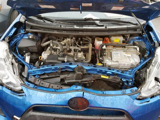 JTDKDTB3XF1092887 - 2015 TOYOTA PRIUS C BLUE photo 7