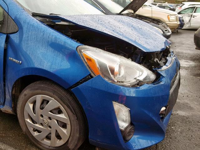 JTDKDTB3XF1092887 - 2015 TOYOTA PRIUS C BLUE photo 9