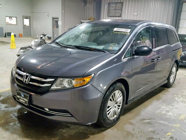 5FNRL5H20EB136123 - 2014 HONDA ODYSSEY LX CHARCOAL photo 2