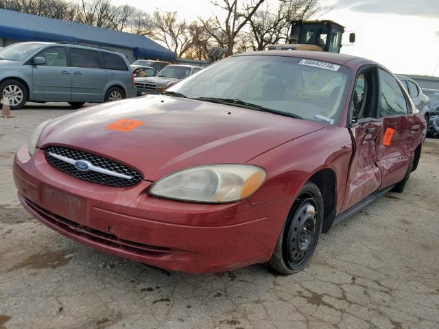 1FAFP55222A261775 - 2002 FORD TAURUS SES RED photo 2