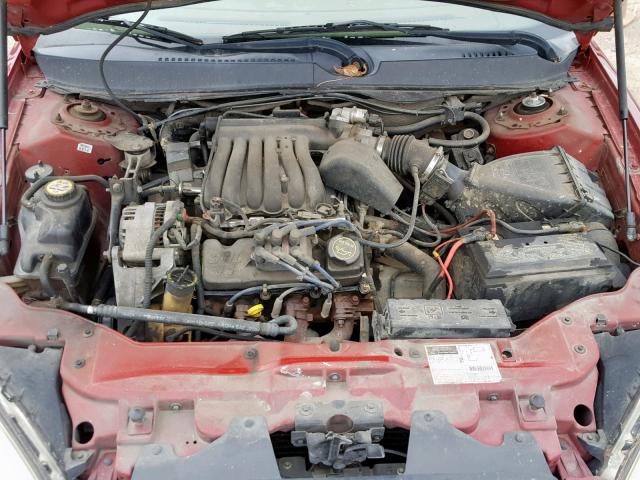 1FAFP55222A261775 - 2002 FORD TAURUS SES RED photo 7