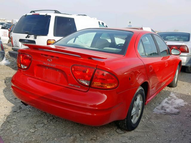 1G3NL52E42C188672 - 2002 OLDSMOBILE ALERO GL RED photo 4