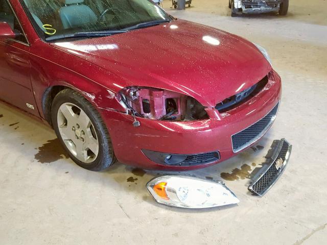 2G1WD58C989214554 - 2008 CHEVROLET IMPALA SUP MAROON photo 9