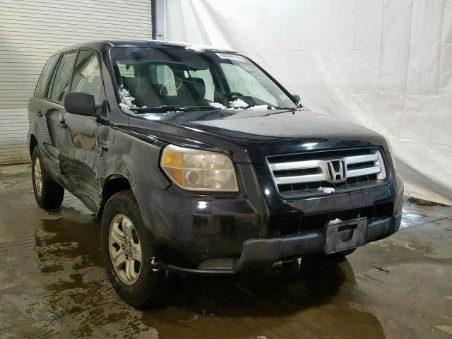 2HKYF18167H536646 - 2007 HONDA PILOT LX BLACK photo 1