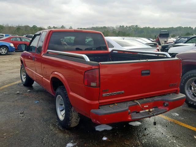 1GTCS19W418150698 - 2001 GMC SONOMA RED photo 3