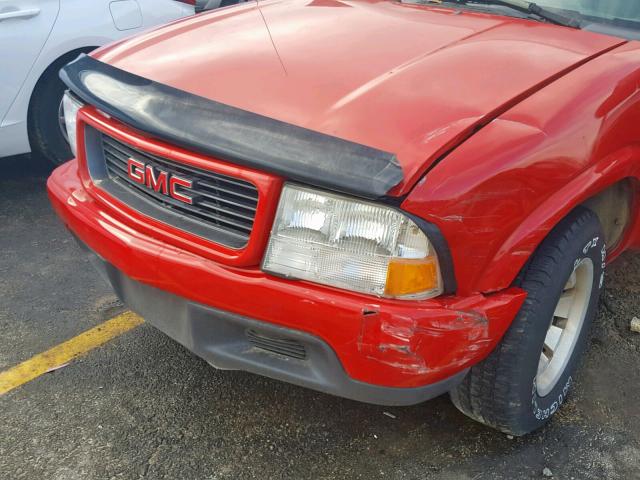 1GTCS19W418150698 - 2001 GMC SONOMA RED photo 9