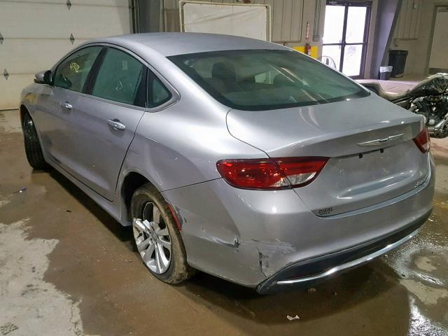 1C3CCCAB7FN645766 - 2015 CHRYSLER 200 LIMITE SILVER photo 3