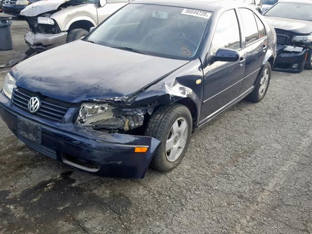 3VWSC29M4YM061374 - 2000 VOLKSWAGEN JETTA GLS BLUE photo 2