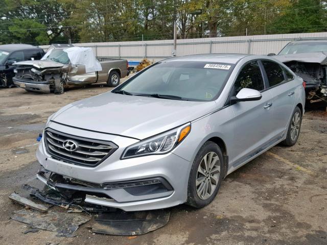 5NPE34AF8FH054455 - 2015 HYUNDAI SONATA SPO SILVER photo 2