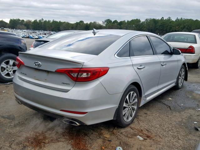 5NPE34AF8FH054455 - 2015 HYUNDAI SONATA SPO SILVER photo 4