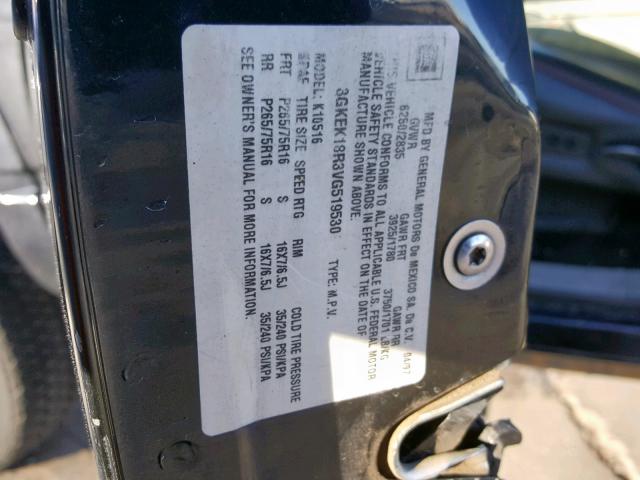 3GKEK18R3VG519530 - 1997 GMC YUKON BLACK photo 10