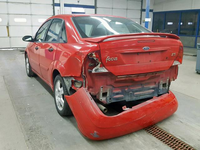 1FAFP38Z44W141883 - 2004 FORD FOCUS ZTS RED photo 3