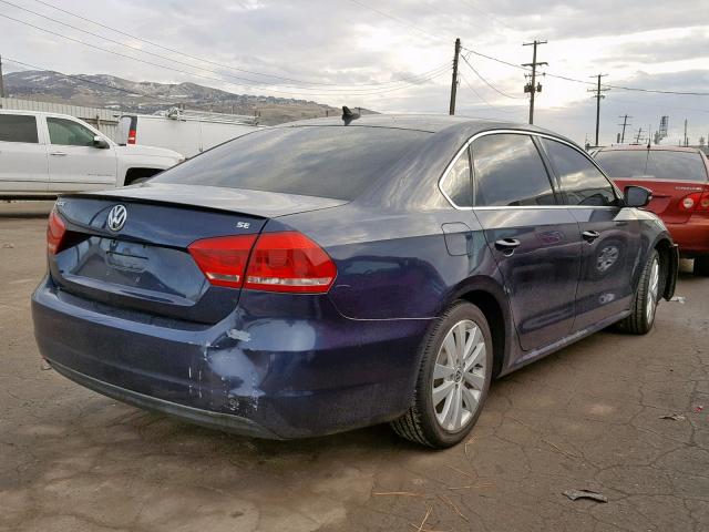 1VWBP7A31DC009118 - 2013 VOLKSWAGEN PASSAT SE BLUE photo 4