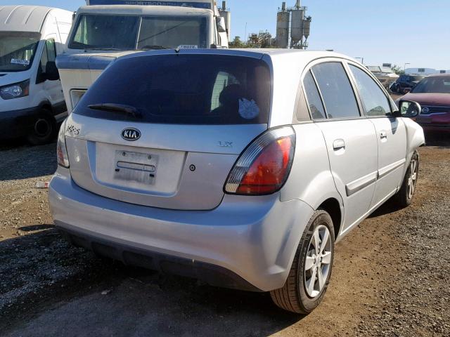 KNADH5A37B6732526 - 2011 KIA RIO BASE SILVER photo 4