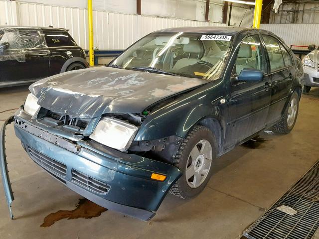 3VWSK69M62M006328 - 2002 VOLKSWAGEN JETTA GLS GREEN photo 2