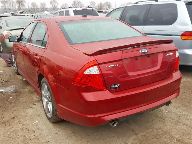 3FAHP0KC2BR157141 - 2011 FORD FUSION SPO RED photo 3