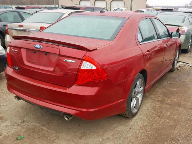 3FAHP0KC2BR157141 - 2011 FORD FUSION SPO RED photo 4