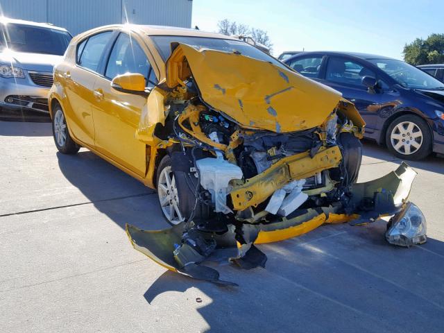 JTDKDTB38E1081305 - 2014 TOYOTA PRIUS C YELLOW photo 1