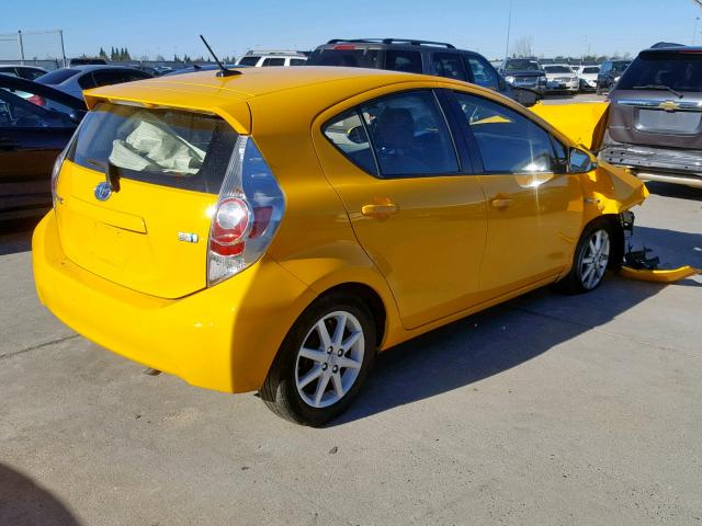 JTDKDTB38E1081305 - 2014 TOYOTA PRIUS C YELLOW photo 4