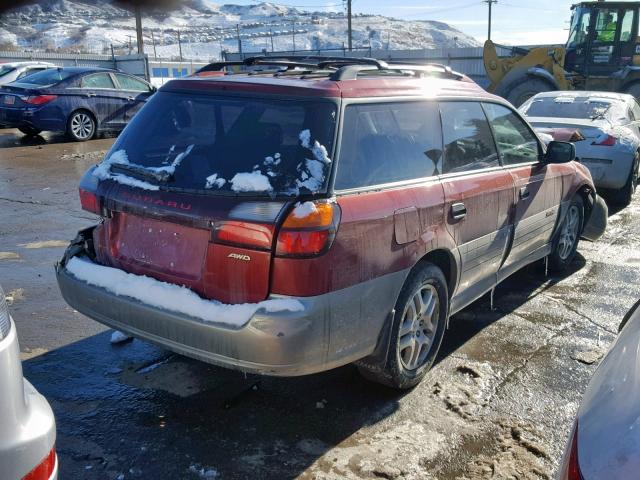 4S3BH675537639332 - 2003 SUBARU LEGACY OUT RED photo 4