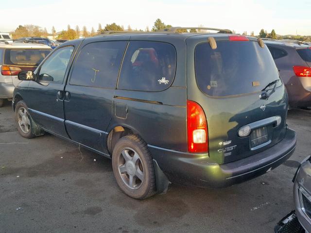 4N2ZN16T82D818777 - 2002 NISSAN QUEST SE GREEN photo 3