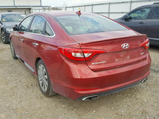 5NPE34AF4GH325125 - 2016 HYUNDAI SONATA SPO RED photo 3