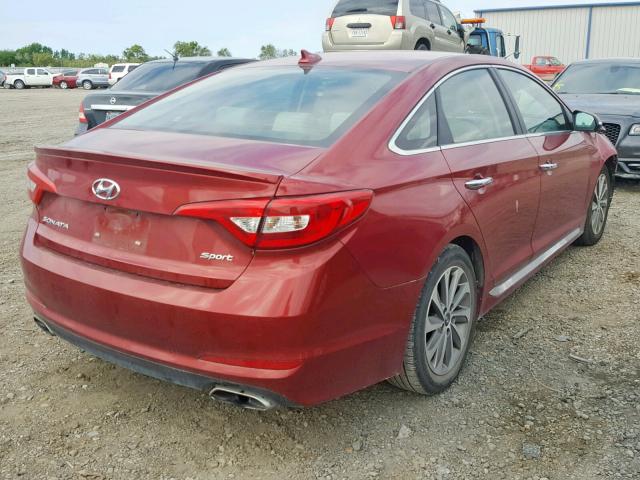 5NPE34AF4GH325125 - 2016 HYUNDAI SONATA SPO RED photo 4